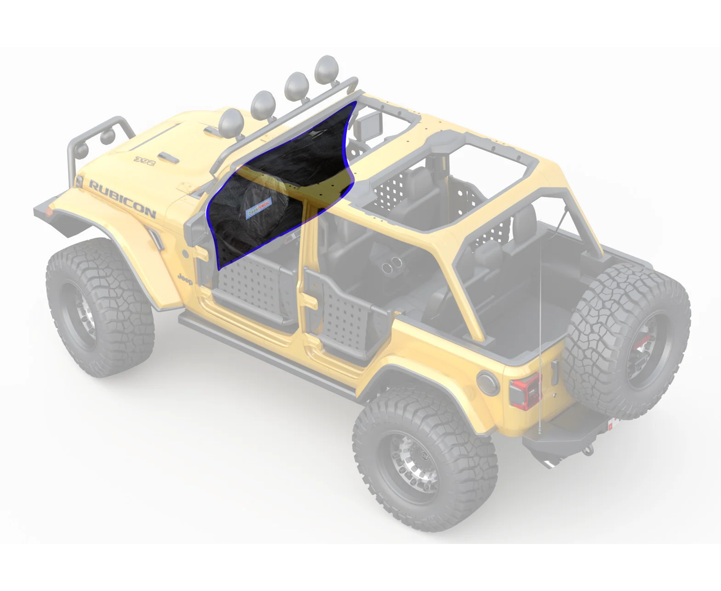 JL/JLU Jeep Wrangler and Gladiator JT Dash Poncho Rain Protection Illustration
