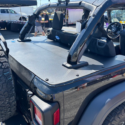 JLU Aluminum 4-Door Hard Top Tonneau Cover Lightweight Back View