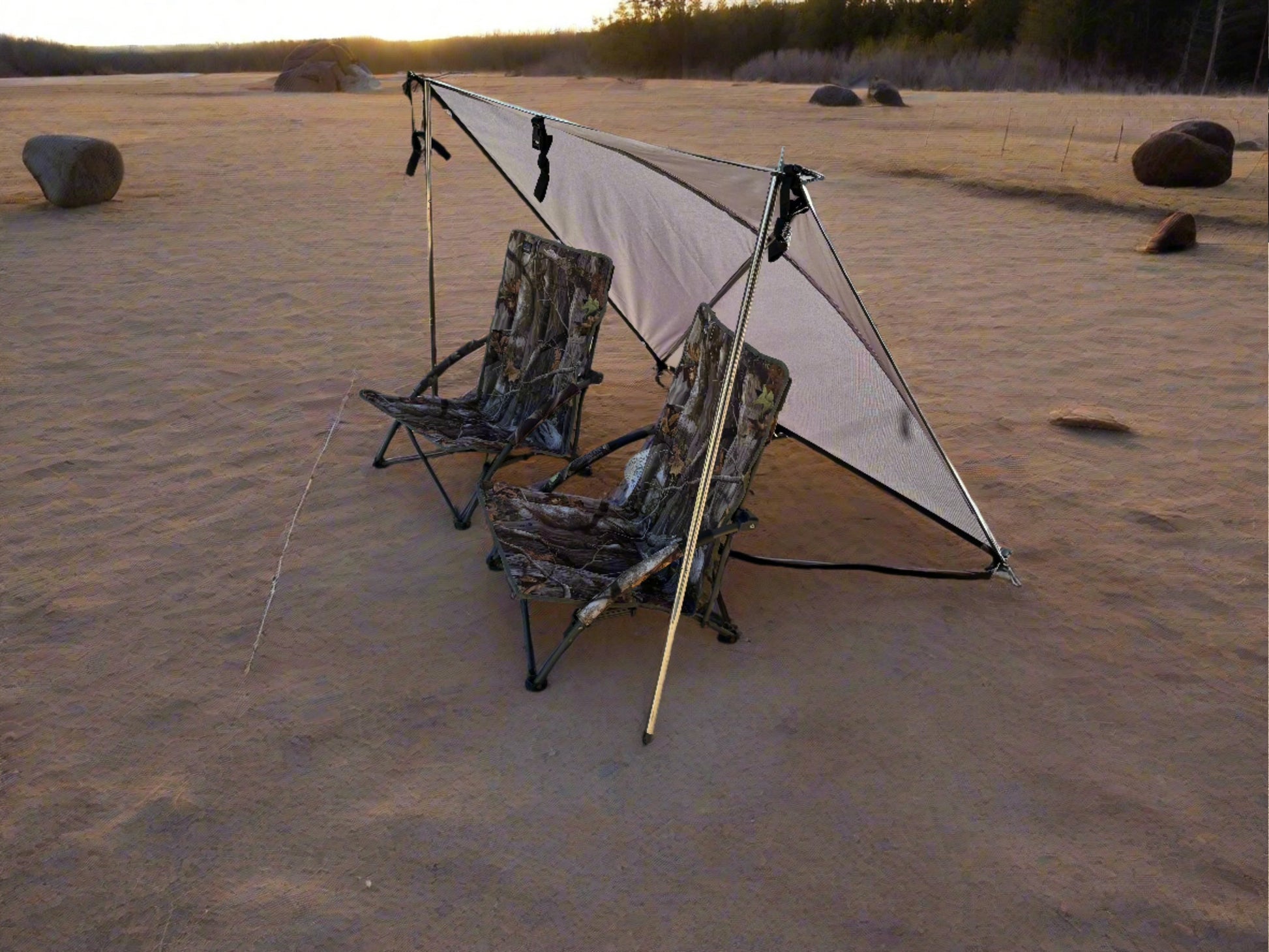 Sport 2 door Trail Topper on the ground at a campsight
