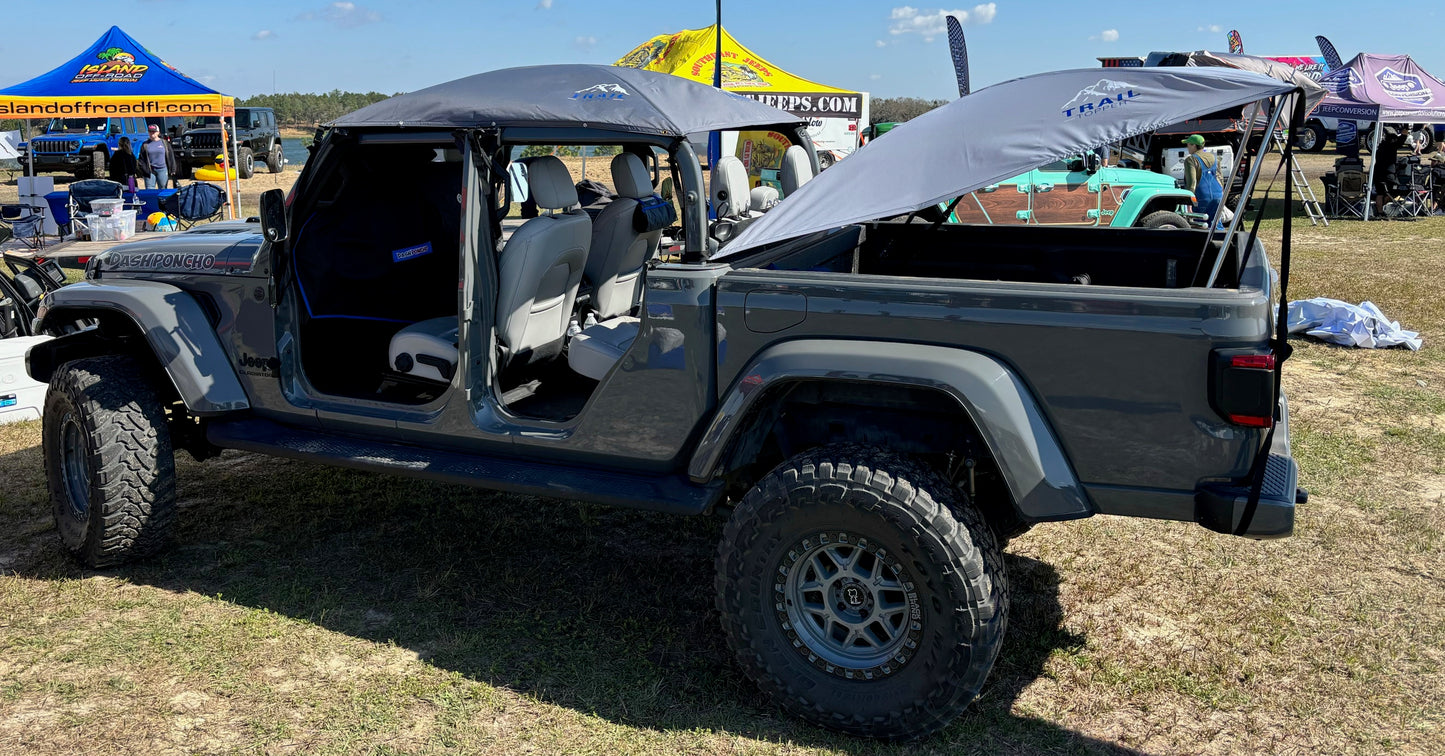 JFTops Sport Trail Topper for 2 doors attached to JT at event
