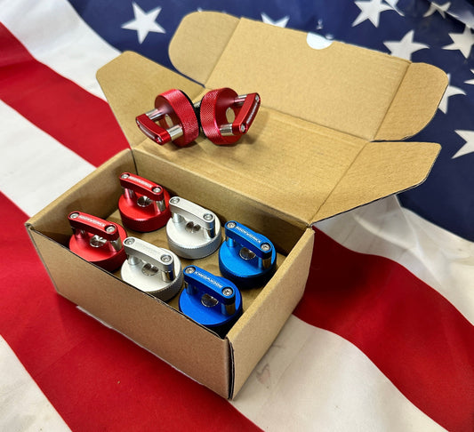 Hard Top Thumb Screws - LIMITED EDITION Red, White & Blue - 6 or 8 Piece Set with Square Nuts