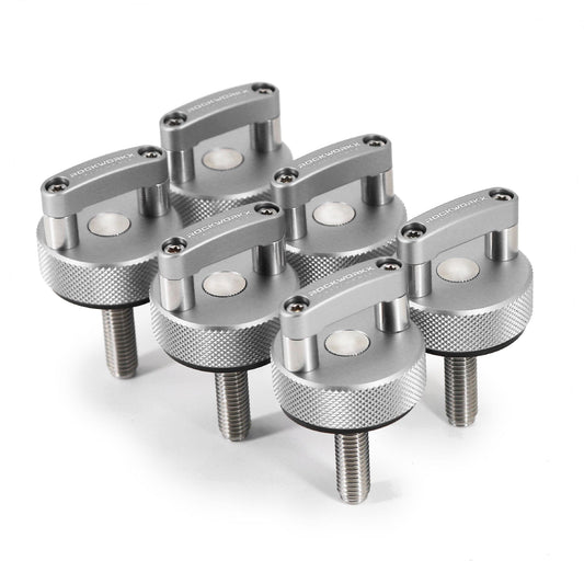 JEEP WRANGLER Hard Top Quick Removal Fastener Thumb Screws LIMITED EDITION SILVER (Six Piece Set)