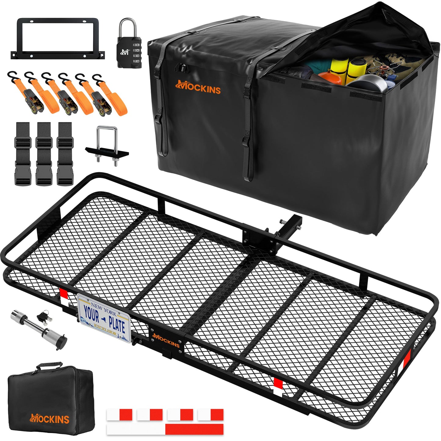 70"x30"x6" XL Hitch Carrier & 40 Cu Ft Cargo Bag