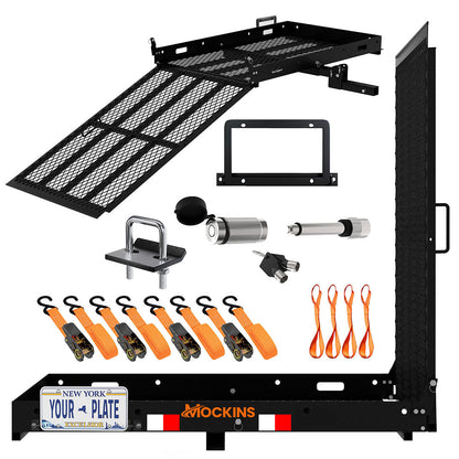 48"x28.5"x4.5" Wheelchair Hitch Carrier with Ramp