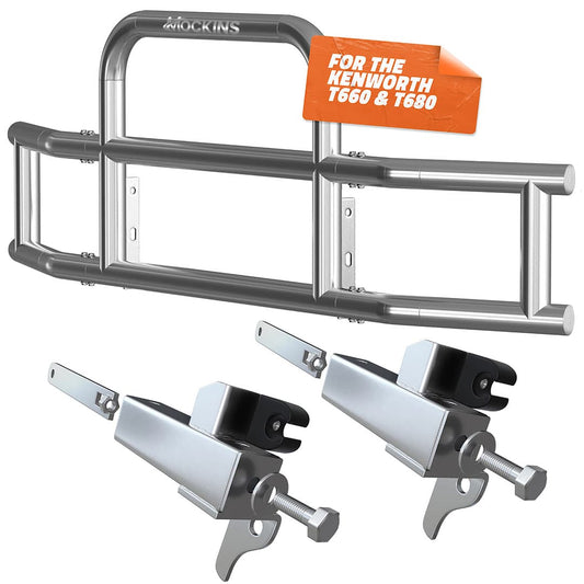 90"x11.5"x29" Front Bumper Guard with Mounting Brackets for Kenworth T660 / T680 2007-2017