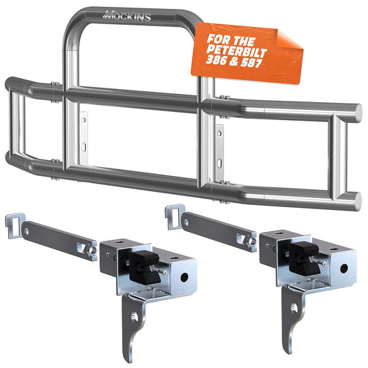 90"x11.5"x29" Front Bumper Guard with Mounting Brackets for Peterbilt 386 / 587 2006-2012