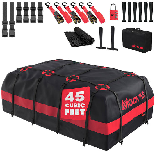 45 Cu Ft. Red Waterproof Roof Cargo Bag 75"x48"x22"