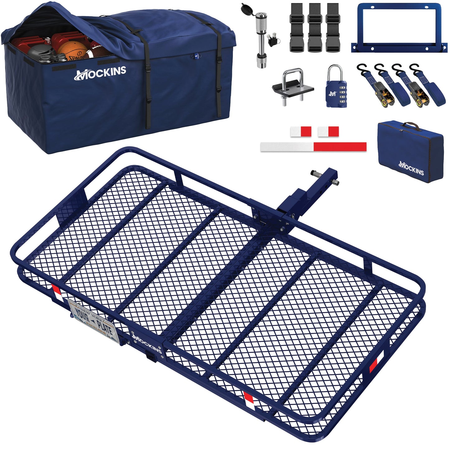 60"x30"x6" Navy Hitch Carrier & 30 Cu Ft Navy Cargo Bag