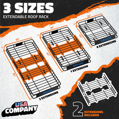 84"x39"x5" Extendable Roof Carrier & 35 Cu Ft Roof Bag