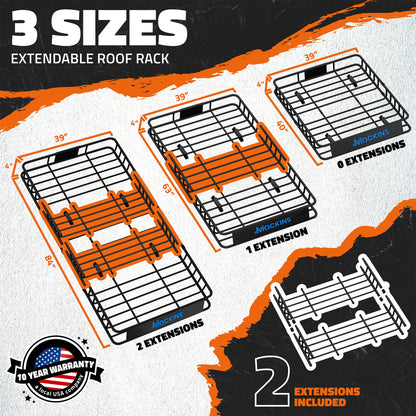 84"x39"x4" Extendable Roof Carrier & 35 Cu Ft Roof Bag