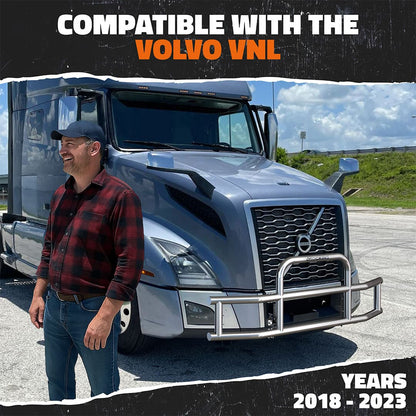90"x11.5"x29" Front Bumper Guard with Mounting Brackets for Volvo VNL 2018-2023