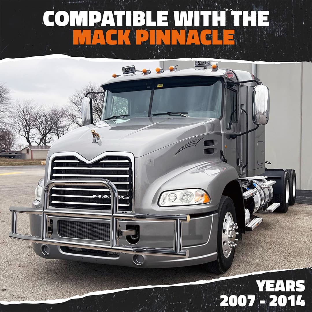 90"x11.5"x29" Front Bumper Guard with Mounting Brackets for Mack Pinnacle 2007-2014