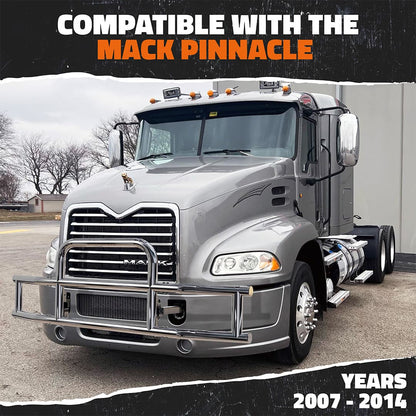 90"x11.5"x29" Front Bumper Guard with Mounting Brackets for Mack Pinnacle 2007-2014