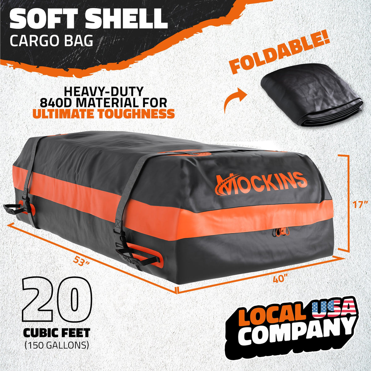 64"x39"x5" Extendable Roof Carrier & 20 Cu Ft Roof Bag