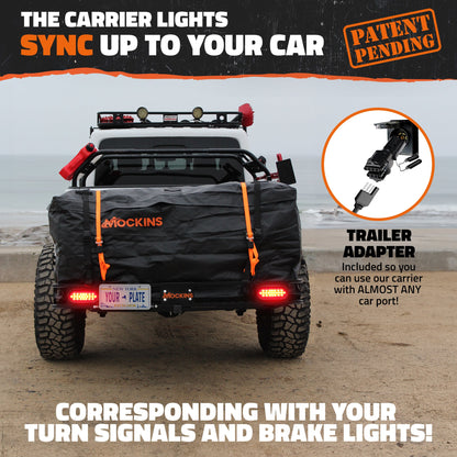 60"x20"x6" Hitch Carrier + Rear Lights & 20 Cu Ft Cargo Bag