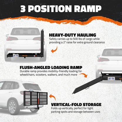 60"x30"x5" Wheelchair Hitch Carrier with Ramp