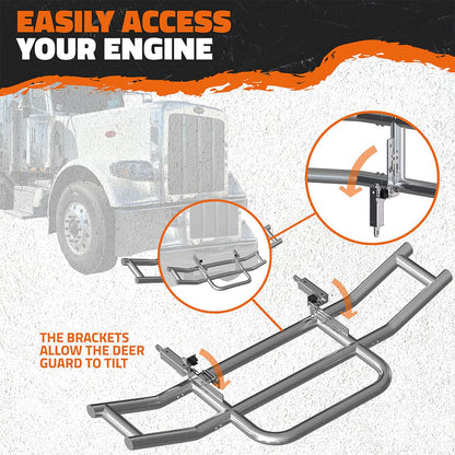 90"x11.5"x29" Front Bumper Guard with Mounting Brackets for Peterbilt 2019