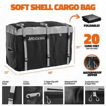49"x22"x7" Aluminum Hitch Carrier & 20 Cu Ft Cargo Bag