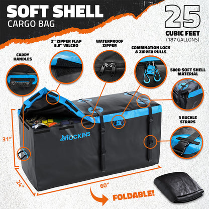 60"x24"x6" Hitch Carrier & 25 Cu Ft Cargo Bag | Built For The Long Haul