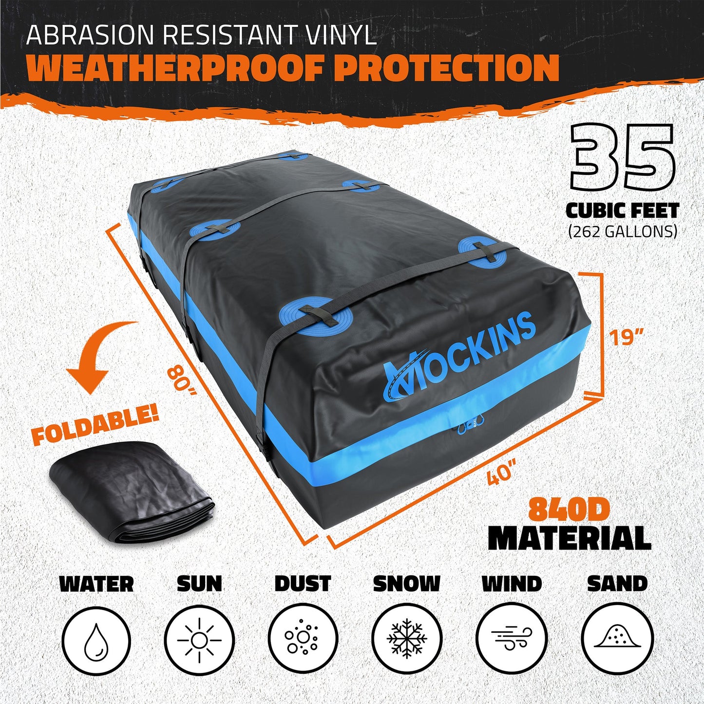 84"x39"x4" Extendable Roof Carrier & 35 Cu Ft Roof Bag