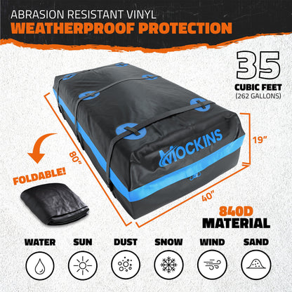 84"x39"x4" Extendable Roof Carrier & 35 Cu Ft Roof Bag