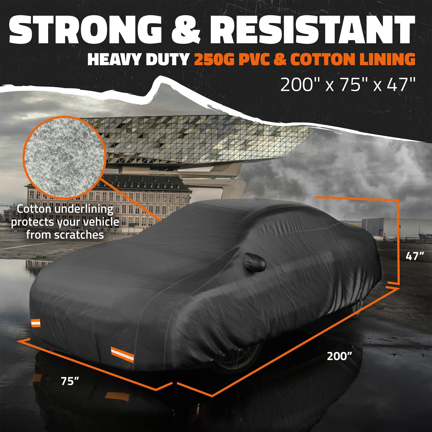 Heavy Duty Waterproof Sedan Covers - Cotton Lined