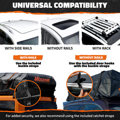 35 Cu Ft. Black Waterproof Roof Cargo Bag 60"x42"x24"