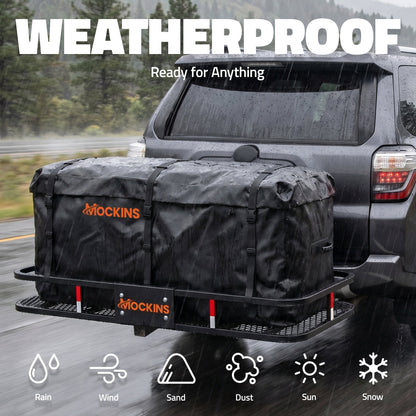 60"x20"x6" Hitch Carrier with 6" Shank Rise & 16 Cu Ft Cargo Bag