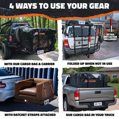 40"x40"x6" Square Hitch Carrier & 30 Cu Ft Square Cargo Bag