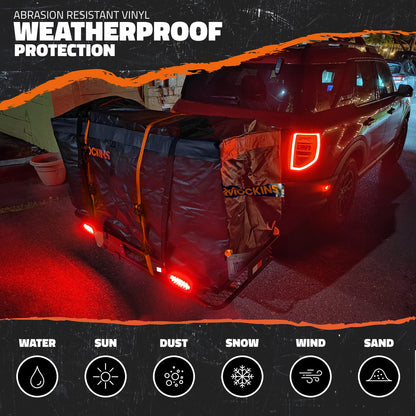 60"x20"x6" Hitch Carrier + Rear Lights & 20 Cu Ft Cargo Bag
