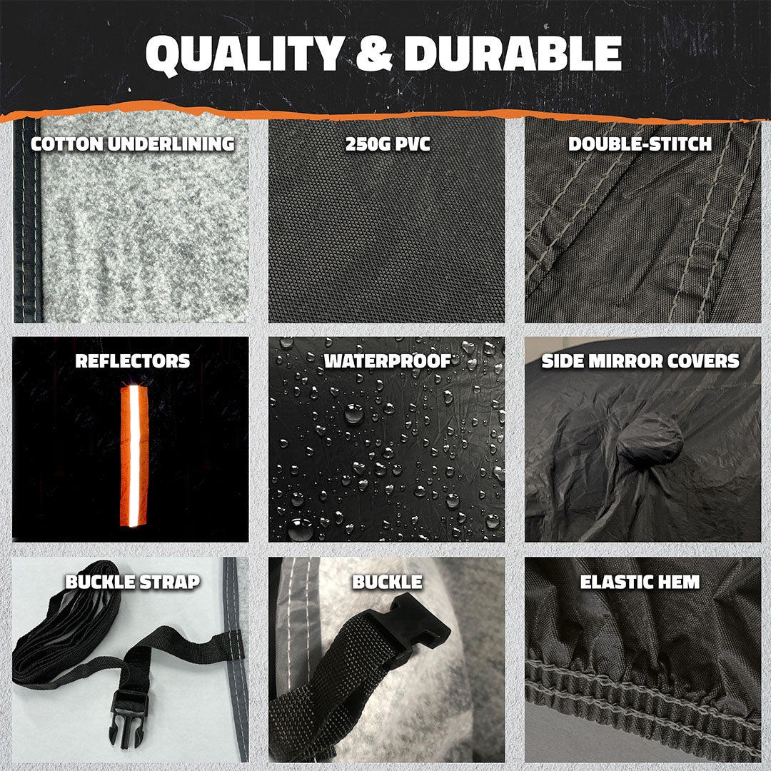 Heavy Duty Waterproof Sedan Covers - Cotton Lined