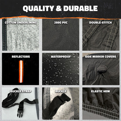 Heavy Duty Waterproof Sedan Covers - Cotton Lined