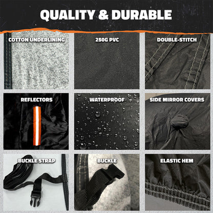 Heavy Duty Waterproof Sedan Covers - Cotton Lined