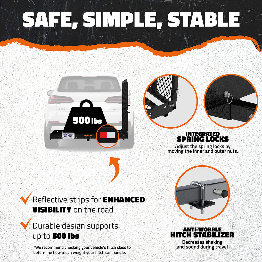 60"x30"x5" Wheelchair Hitch Carrier with Ramp