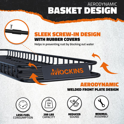 85"x24"x4" Narrow Roof Rack Carrier & 20 Cu Ft Roof Bag