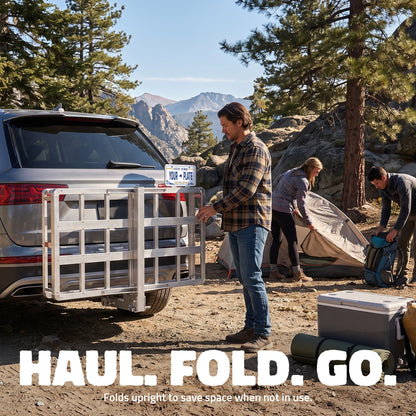 50"x24"x7" Aluminum Hitch Carrier & 25 Cu Ft Cargo Bag