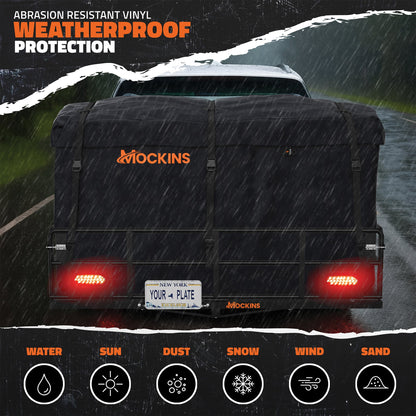 66"x30"x14" XL High Rail Hitch Carrier + Rear Lights & 45 Cu Ft Cargo Bag