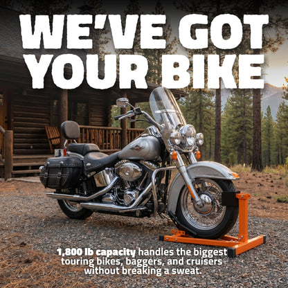 1800 lbs. Capacity Motorcycle Front Wheel Chock with 14 Size Adjustments