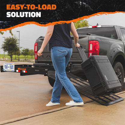 48"x28.5"x4.5" Wheelchair Hitch Carrier with Ramp