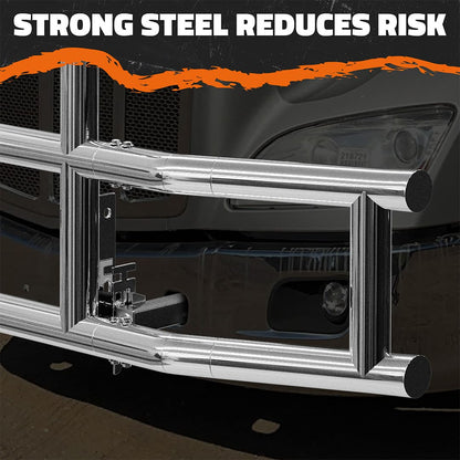 90"x11.5"x29" Front Bumper Guard with Mounting Brackets for Peterbilt 386 / 587 2006-2012