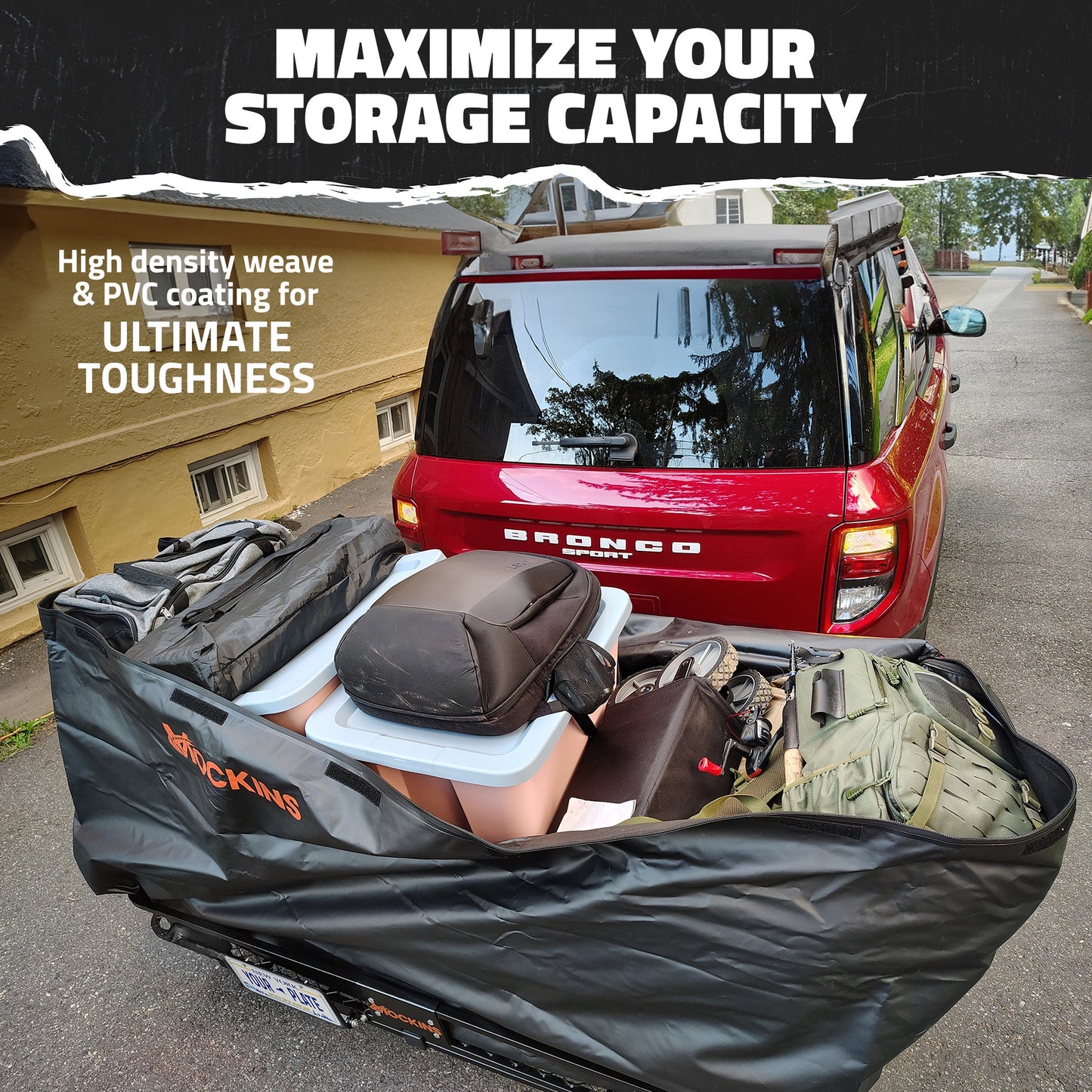 70"x30"x6" XL Hitch Carrier & 40 Cu Ft Cargo Bag