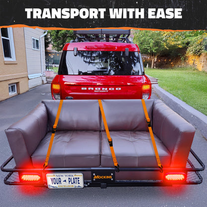72"x36"x6" XXL Hitch Carrier + Rear Lights & 50 Cu Ft Cargo Bag
