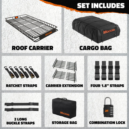 90"x50"x5" XXL Roof Carrier & 50 Cu Ft Roof Bag