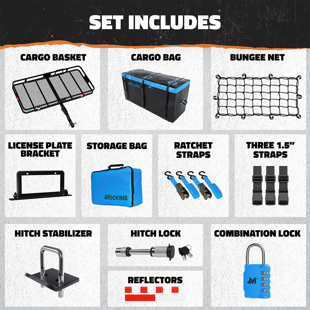 60"x24"x6" Hitch Carrier & 25 Cu Ft Cargo Bag | Built For The Long Haul