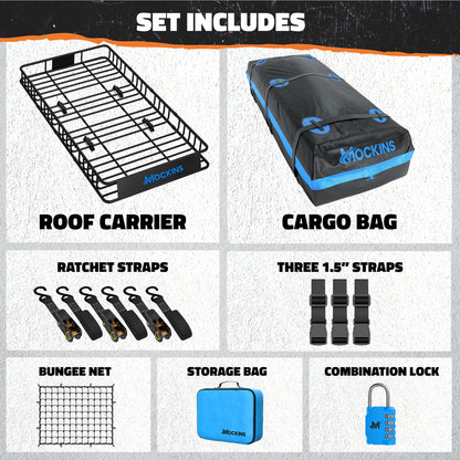 84"x39"x4" Extendable Roof Carrier & 35 Cu Ft Roof Bag