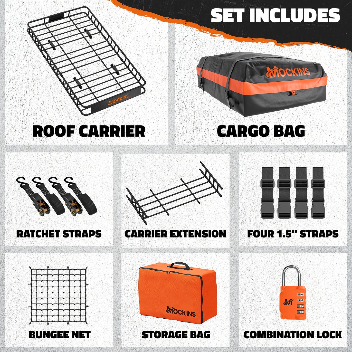 64"x39"x6" Extendable Roof Carrier & 20 Cu Ft Roof Bag
