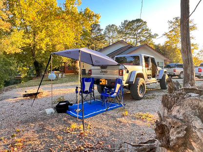 JT Gladiator in hot springs arkansas with Adventure Trail Topper on Fishing Trip