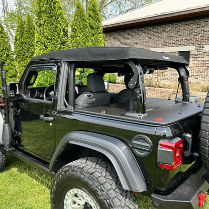 JFTops JL 2-Door Hardtop Tonneau Cargo Cover Wood and Rhino lined 24/25 models