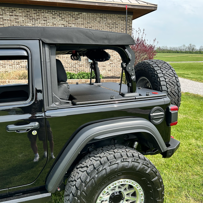 JFTops wood and rhino lined 2-door Hardtop 24/25" Tonneau Cargo Cover for Wrangler JL