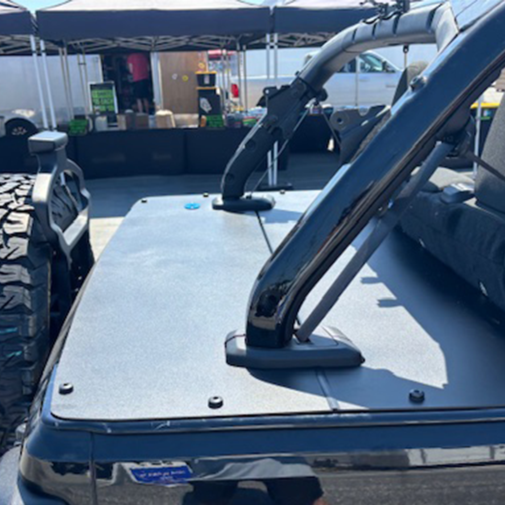 JLU Aluminum 4-Door Hard Top Tonneau Cover Back View Event